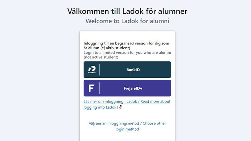 Möjlighet för tidigare studenter att använda begränsad version av Ladok